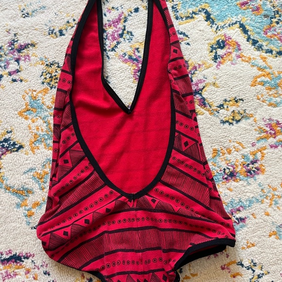 American Apparel red aztec dress AND halter body suit - Picture 3 of 12